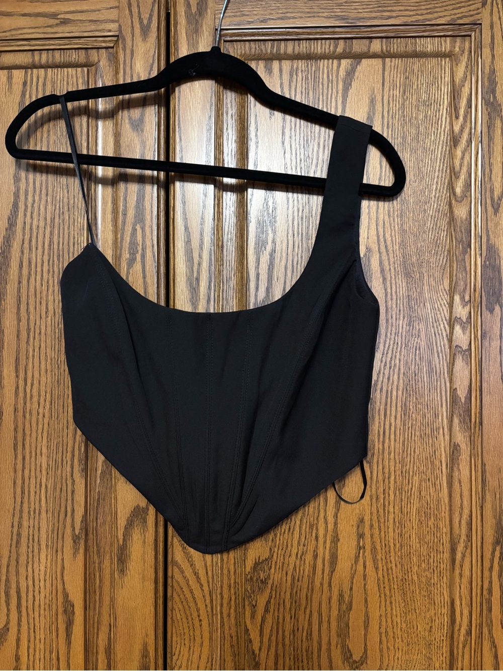 White Fox Boutique Black Asymmetric Tank Top size xsm